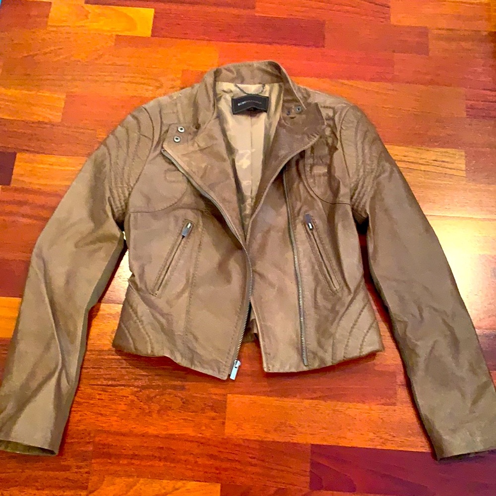 Leather crop jacket